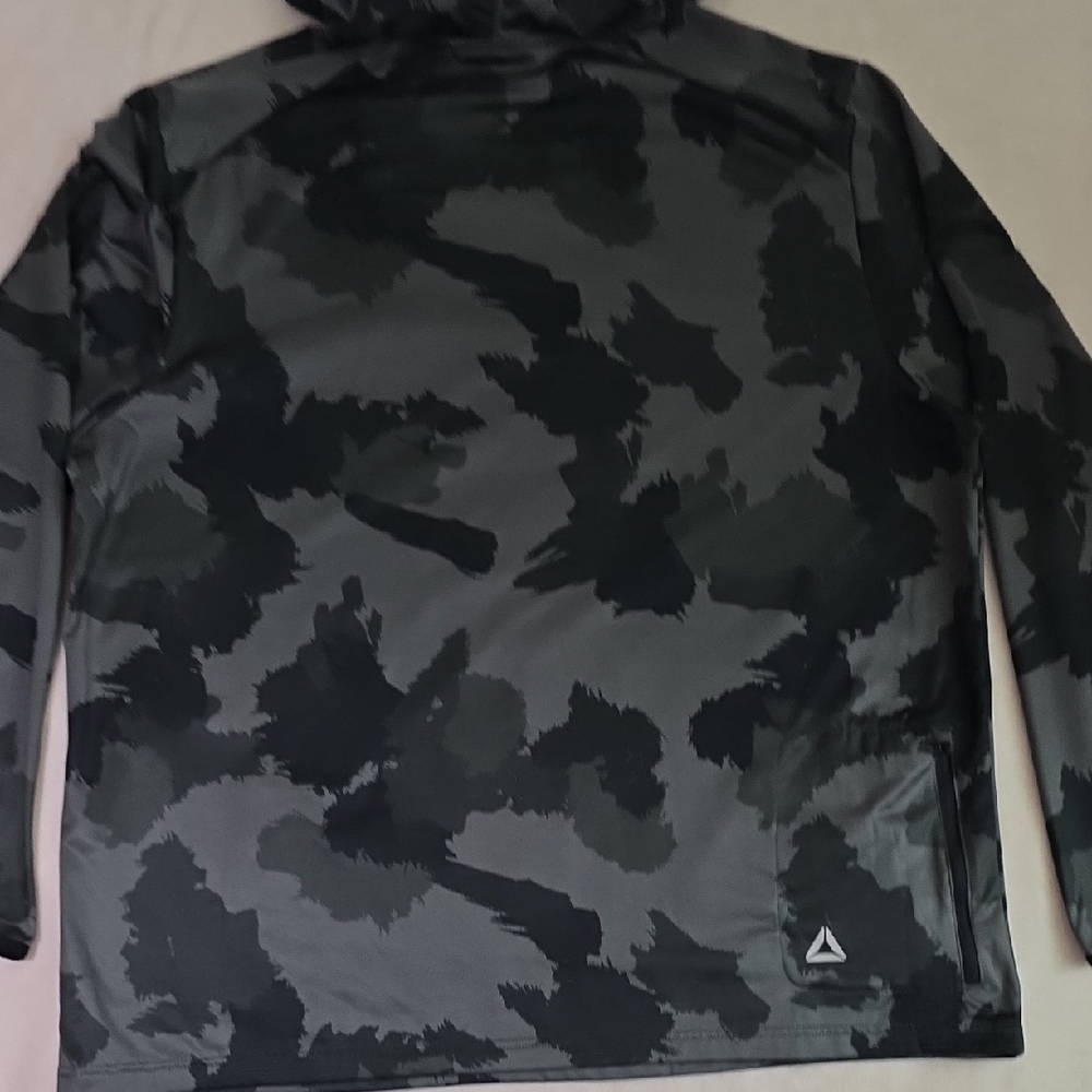 Reebok Green and Black Patterned Mens Hoodie Size 3XL XXXL‎ With Zip Pocket - Picture 10 of 13